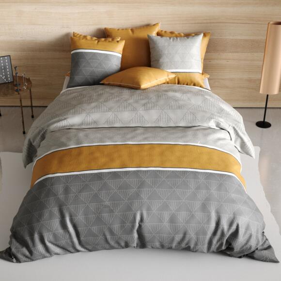 Funda nórdica y dos fundas de almohada en algodón (200 cm) Balmaz Amarillo  2