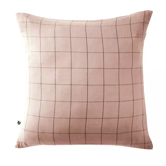 Taie d'oreiller carrée gaze de coton (60 cm) Gaïa Match Rose poudré 2