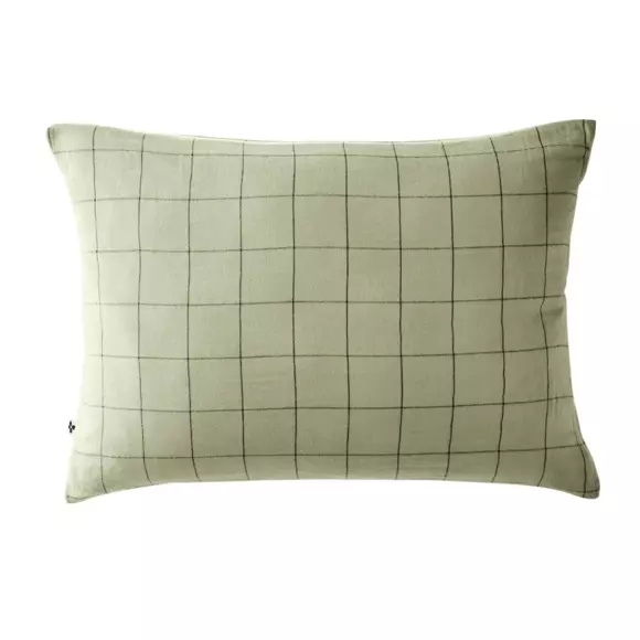 Taie d'oreiller rectangulaire gaze de coton (70 cm) Gaïa Match Vert tilleul 2