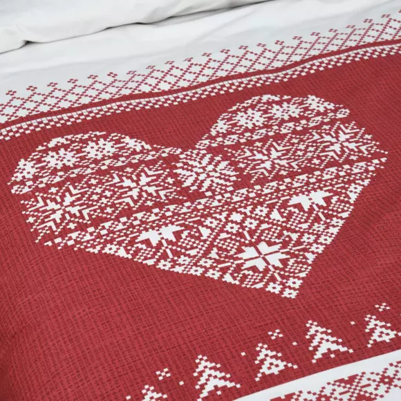 Housse de couette et une taie coton (140 cm) Chabottes Rouge 3