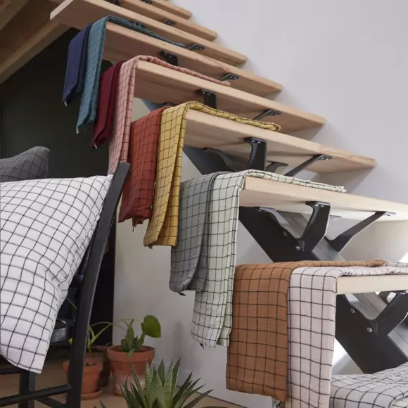 Funda de almohada rectangular en gasa de algodón (70 cm) Gaïa Mix Verde  romero 3