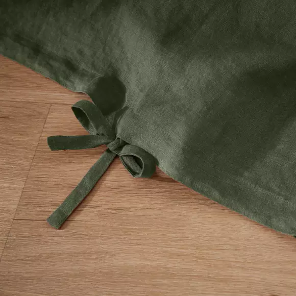 Housse de couette lin lavé (260 cm) Louise Vert romarin 3