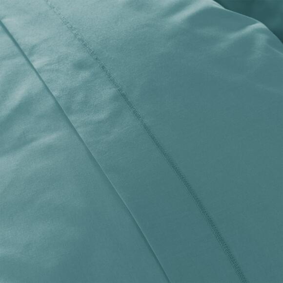 Drap plat percale de coton (240 cm) Cali bleu canard 2