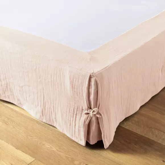 Cache-sommier Gaze de coton (180 x 200 cm) Gaïa Rose poudré 2