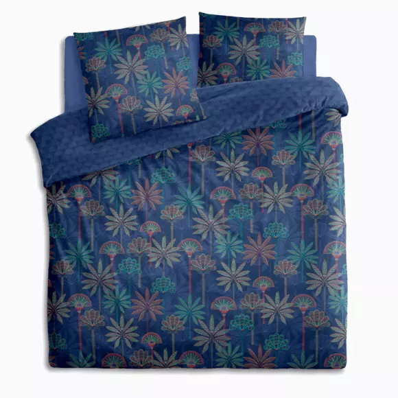 Funda nórdica y dos fundas en algodón (240 cm) Papira Azul