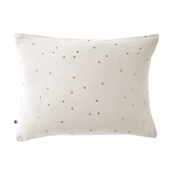 Taie d'oreiller rectangulaire gaze de coton (70 cm) Gaïa Chic Beige pampa 2