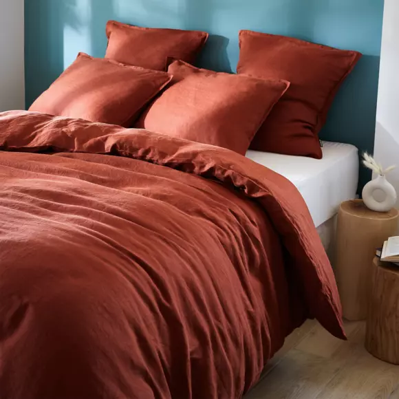 Funda Nórdica en lino lavado (240 cm) Louise Terracota 3