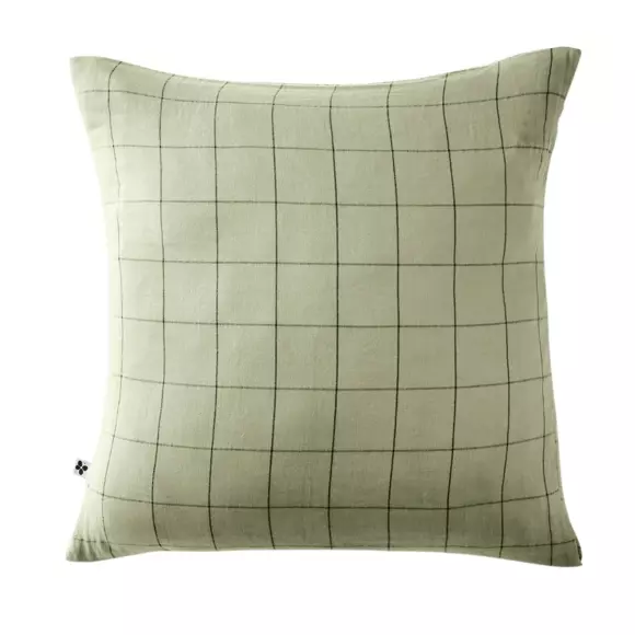 Funda de almohada cuadrada en en gasa de algodón (60 cm) Gaïa Match Verde tilo 2