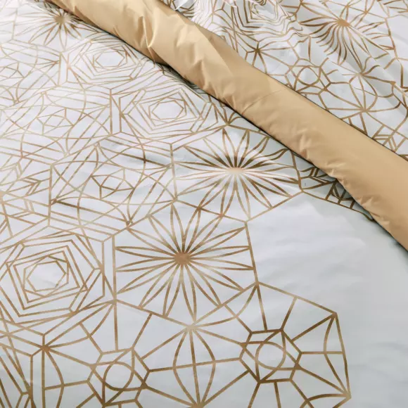 Funda nórdica en percal de algodón (240 cm) Gabrielle Beige 2