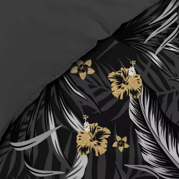 Housse de couette et deux taies coton (260 cm) Parador Noire 3