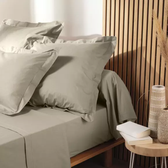 Taie d'oreiller carrée coton bio (63 cm) Biolina Taupe 3