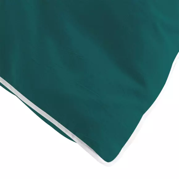 Housse de couette et deux taies coton lavé (260 cm) Linette Bleu pétrole 2