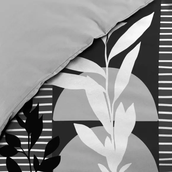 Housse de couette et deux taies coton (260 cm) Asior Noire 3
