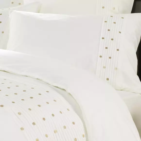Funda para almohada rectangular  con bordados en algodón (70 cm) Agathe Blanco 2