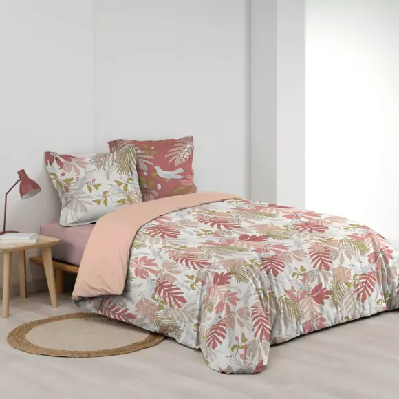Funda nórdica y dos fundas para almohadones en algodón (260 cm) Sweet Poesy Rosa 2