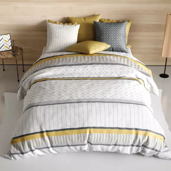 Funda Nórdica y dos fundas para almohada en algodón (240 cm) Gosipi Blanco 3