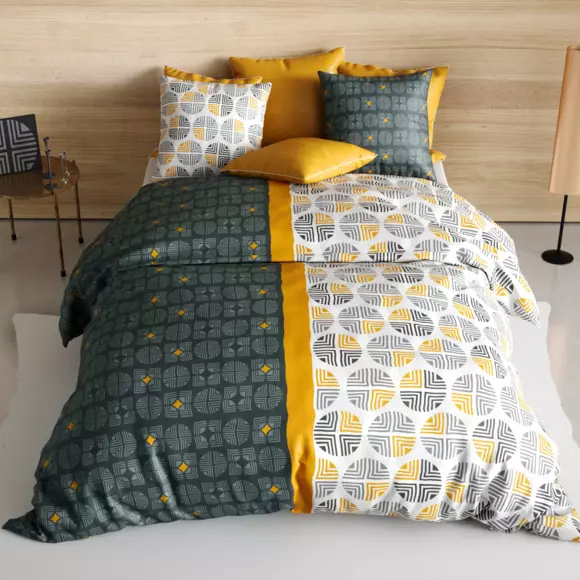 Juego de sábanas en algodón cama 140 cm 4 piezas Arturo Gris 3