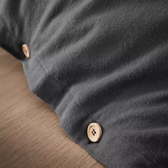 Housse de couette flanelle de coton (200 cm) Théa Gris anthracite 3