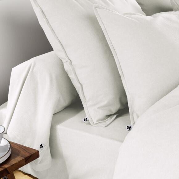 Sábana ajustable franela de algodón (180 cm) Candice Blanco 2