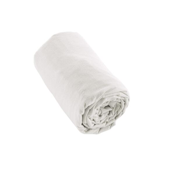Sábana ajustable franela de algodón (180 cm) Candice Blanco 3