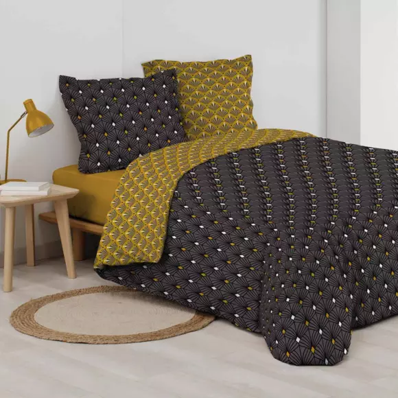 Funda nórdica y dos fundas para almohadones en algodón (240 cm) Meloe Grise 2