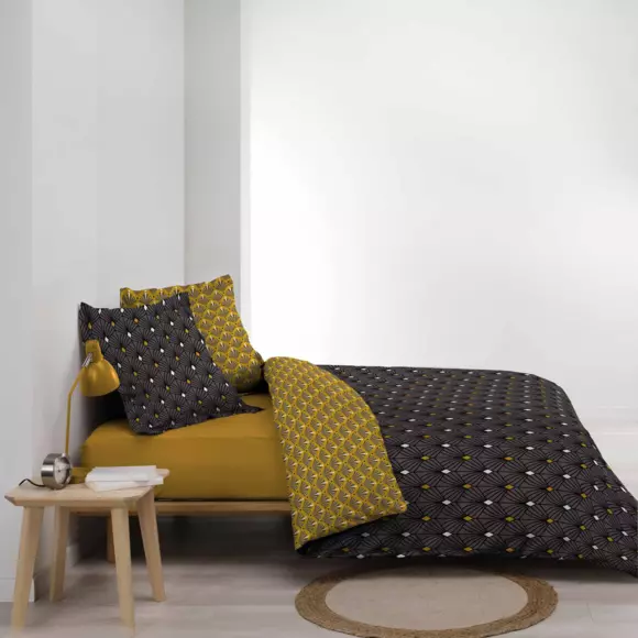 Funda nórdica y dos fundas para almohadones en algodón (240 cm) Meloe Grise 3