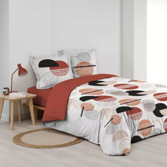 Funda Nórdica y dos fundas para almohadas algodón (240 cm) Twistine Rojo 2