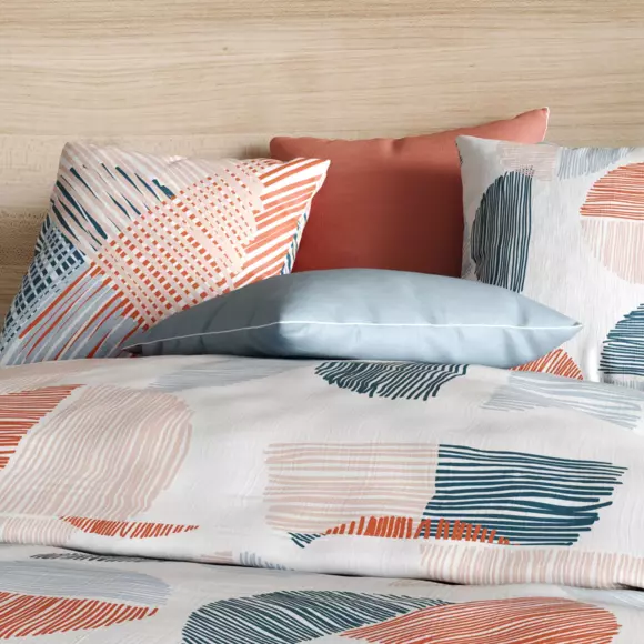 Housse de couette et deux taies coton (240 cm) Halley Multicolore 3
