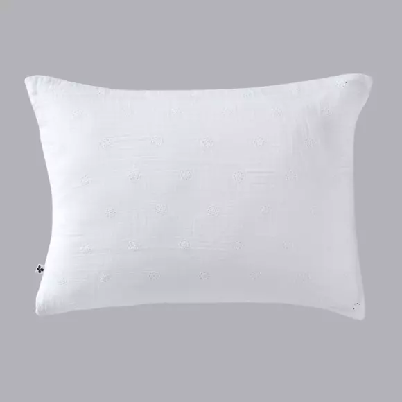 Funda de almohada rectangular de en gasa de algodón  (70 cm) Gaïa Boho Blanco chantilly 2