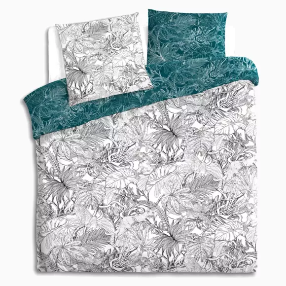 Funda nórdica y dos fundas para almohadones (240 cm) Jungle Negro y blanco 127