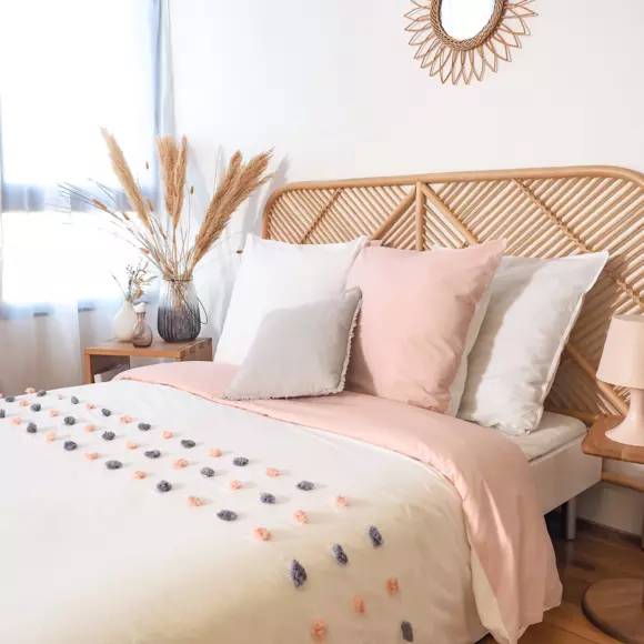Funda nórdica y dos fundas para almohada en algodón (260 cm) Poupie color Blanco 3
