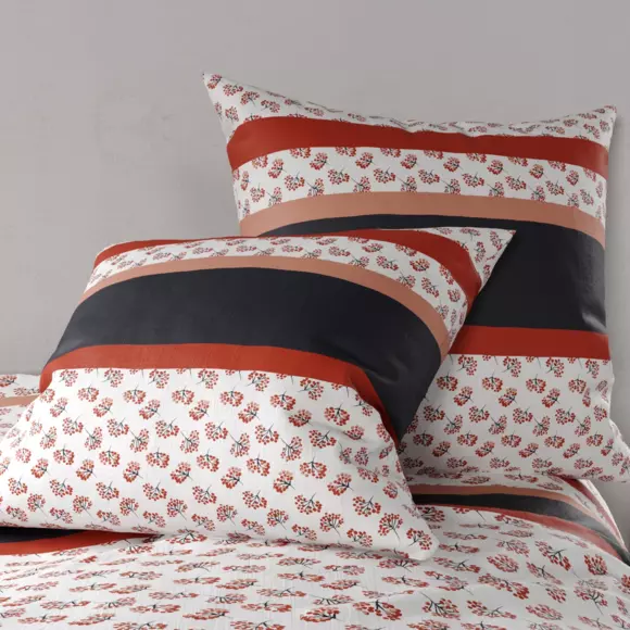 Funda Nórdica y dos fundas para almohada en algodón (260 cm) Fida Rojo 2