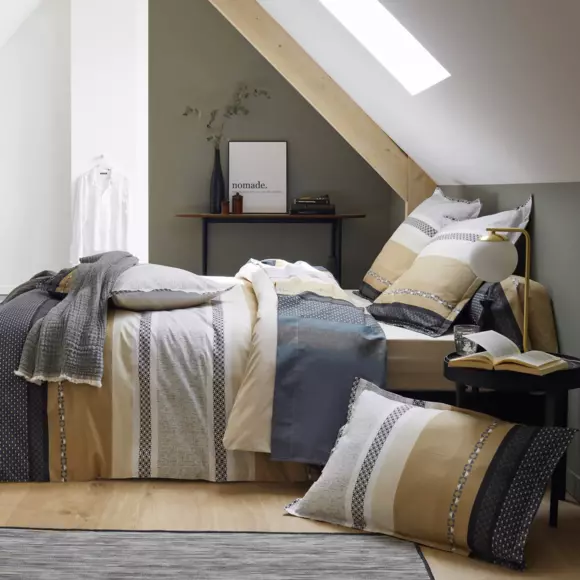 Taie d'oreiller carrée percale de coton Marlow Beige 2