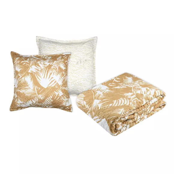 Couvre-lit et taies d'oreiller (240 x 220 cm) Bamako Jaune moutarde 2