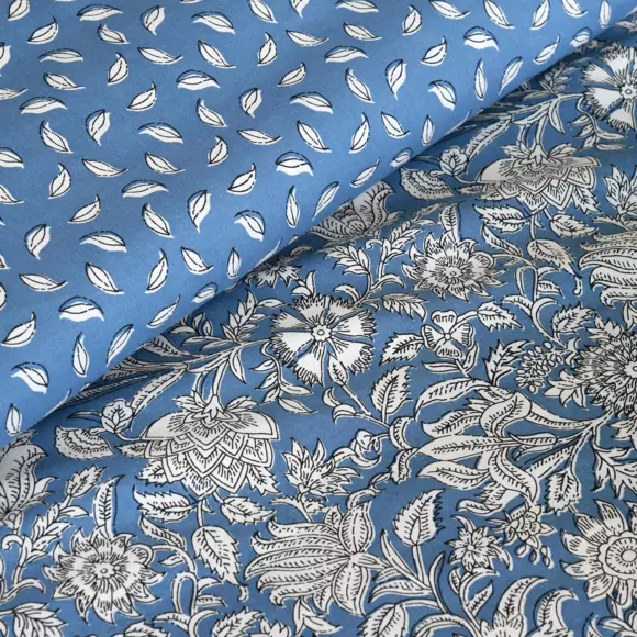 Funda Nórdica y dos fundas para almohada en algodón (260 cm) Julianne Azul 2