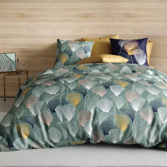 Juego de sábanas en algodón cama 140 cm 4 piezas Cottey Verde 2