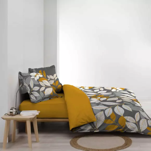 Funda Nórdica y dos fundas para almohadas en percal (240 cm) Scala Gris 3