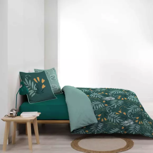 Funda Nórdica y dos fundas para almohadas algodón bio (260 cm) Clémence  Verde 3