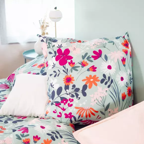 Funda nórdica y dos fundas de almohadones algodón orgánico  (240 cm) Flore Multicolor 2