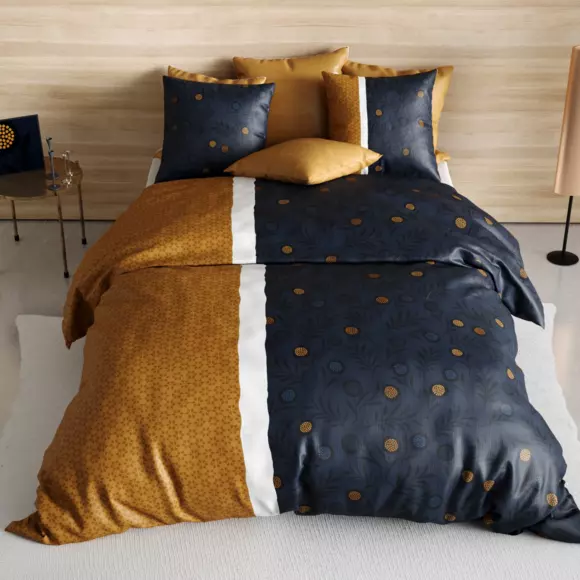 Parure de draps coton lit 140 cm 4 pièces Bel'or Jaune 3