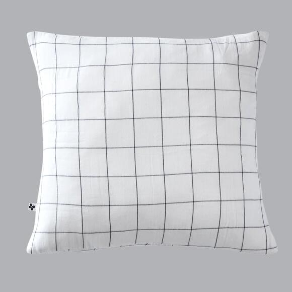 Quadratischer Kopfkissenbezug aus Baumwoll-Gaze (60 cm) Gaïa Match Weiß 2