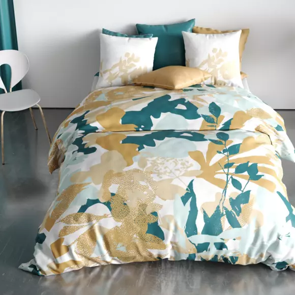 Housse de couette et deux taies coton (240 cm) Izia Fresh Multicolore 2
