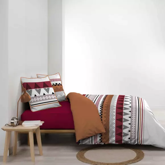 Funda Nórdica y dos fundas para almohadas algodón bio (240 cm) Annette Terracota 3