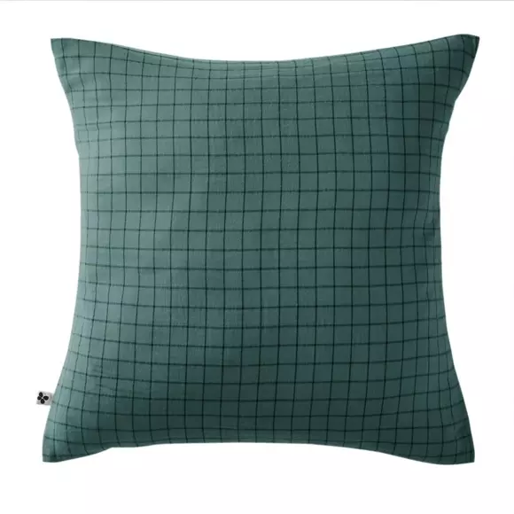 Taie d'oreiller carrée gaze de coton (60 cm) Gaïa Mix Bleu canard 2