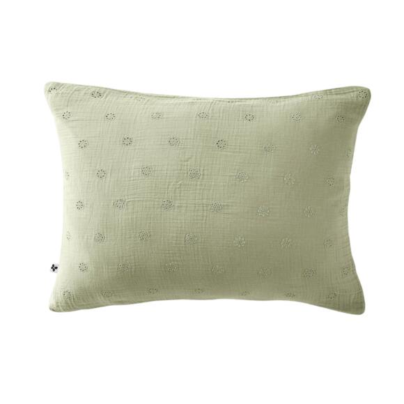 Funda de almohada rectangular de en gasa de algodón  (70 cm) Gaïa Boho Verde tilo 2