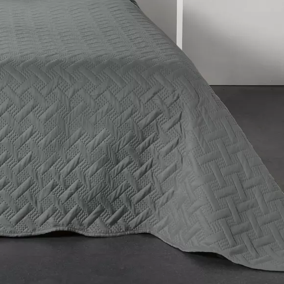 Colcha y fundas para almohada (250 x 260 cm) Californie Gris oscuro 2