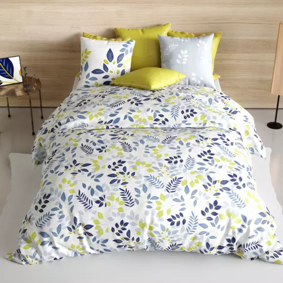 Funda nórdica y dos fundas de almohada en algodón (260 cm) Chloé Azul 2