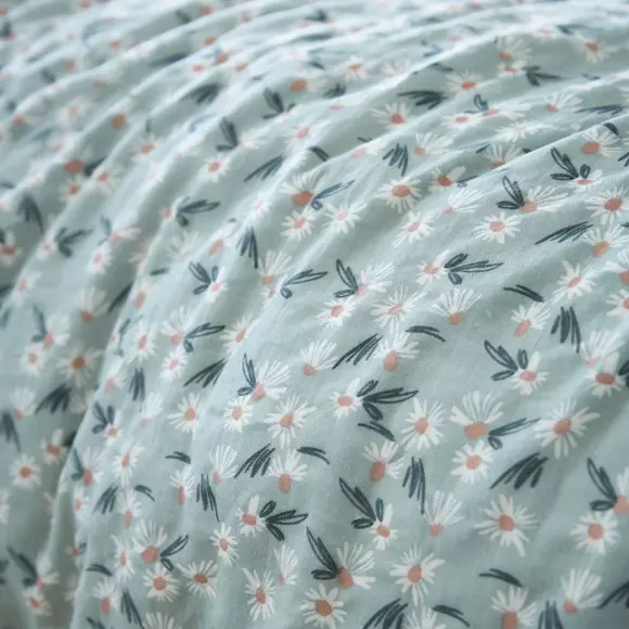 Funda nórdica en gasa de algodón (260 cm) Marguerite Azul 3