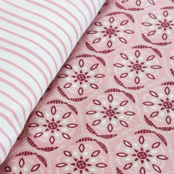 Funda Nórdica y una funda para almohada en algodón (140 cm) Emilia Rosa 2