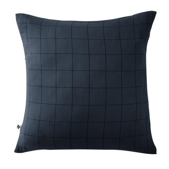 Taie d'oreiller carrée gaze de coton (60 cm) Gaïa Match Bleu nuit 2